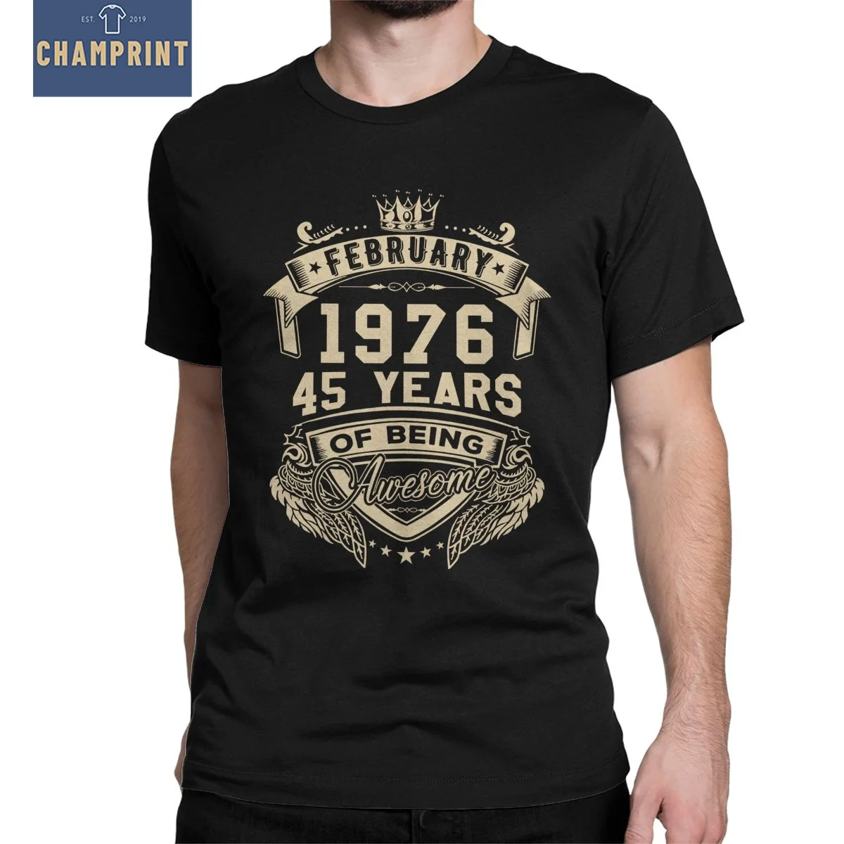 

Родившиеся в феврале 1976 45 лет удивительные футболка ограниченной серии для мужчин натуральный хлопок Футболка 45th на день рождения футболки...