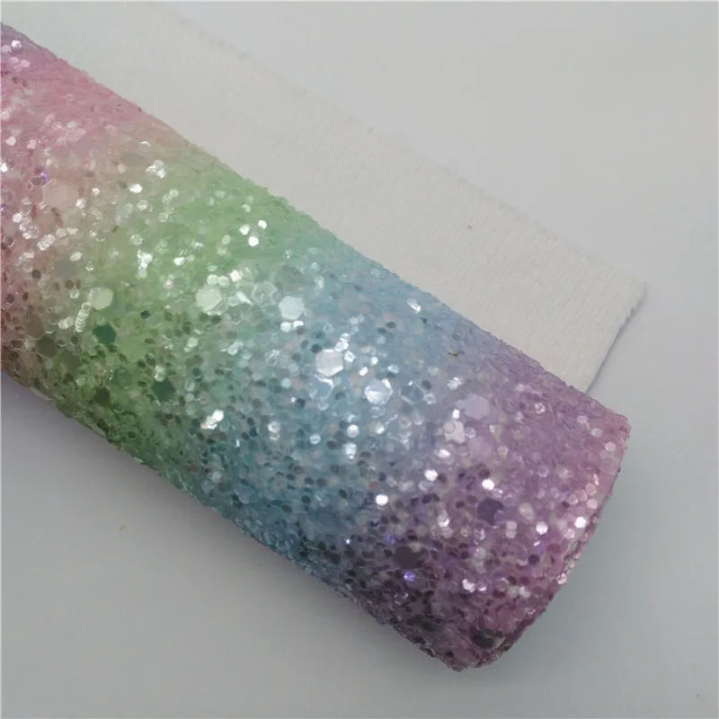 Радужная Хрустальная искусственная виниловая ткань с фетровой подкладкой