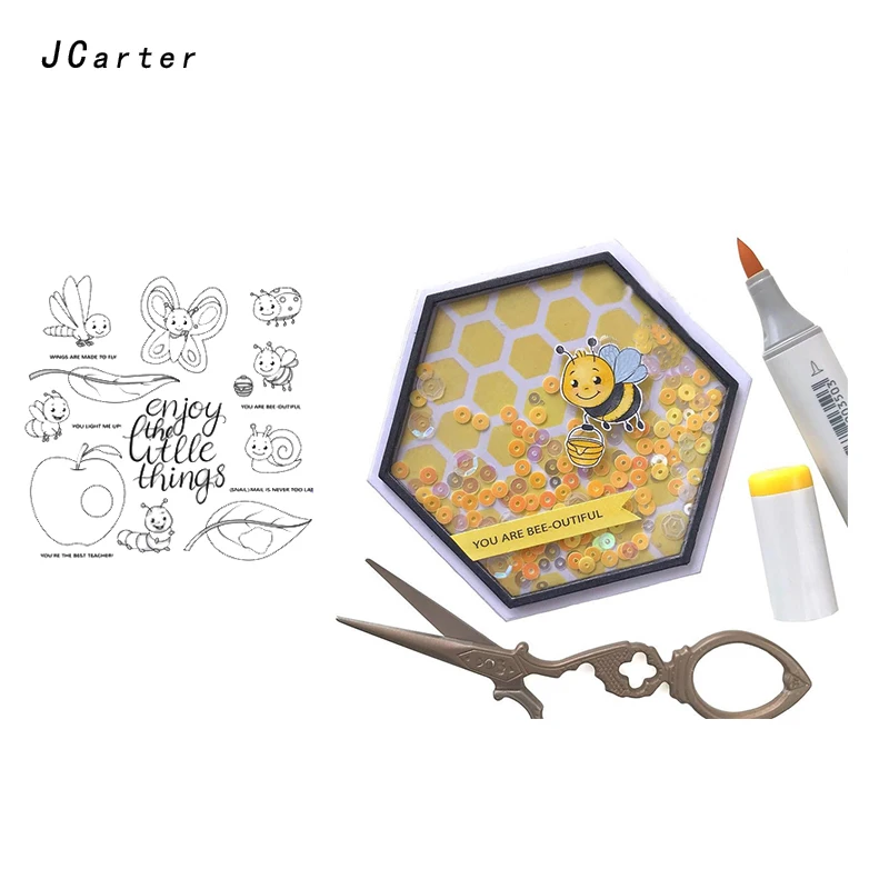 JCarter прозрачные резиновые штампы скрапбукинга Enjoy Thing Bee Силиконовые печати