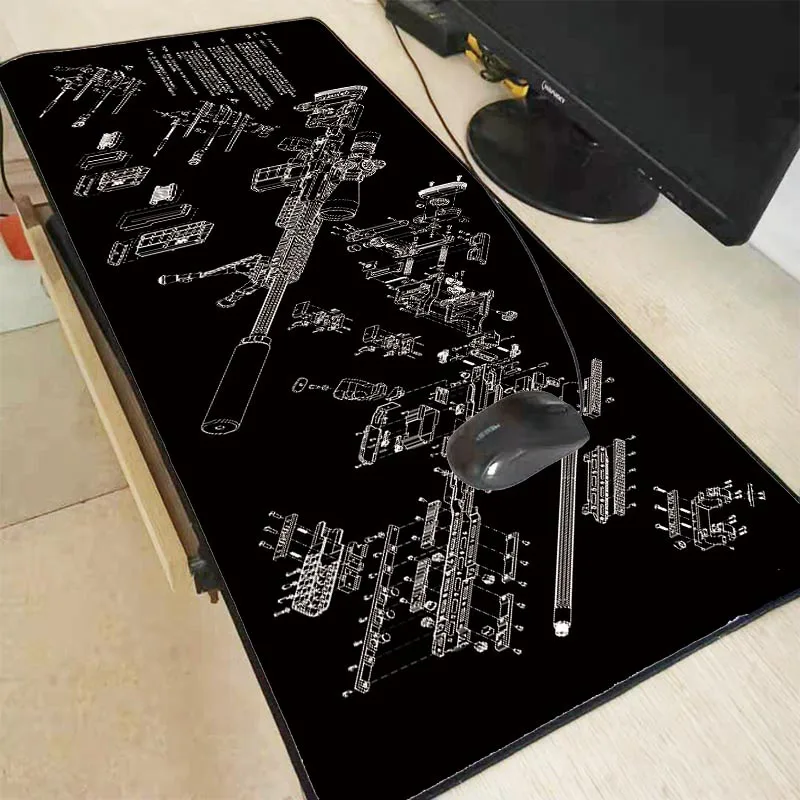 

XGZ Gun Part Large Gaming Mouse Pad Anti-slip Natural Rubber PC Computer Gamer Mousepad Desk Mat Locking Edge for CS GO LOL Dota