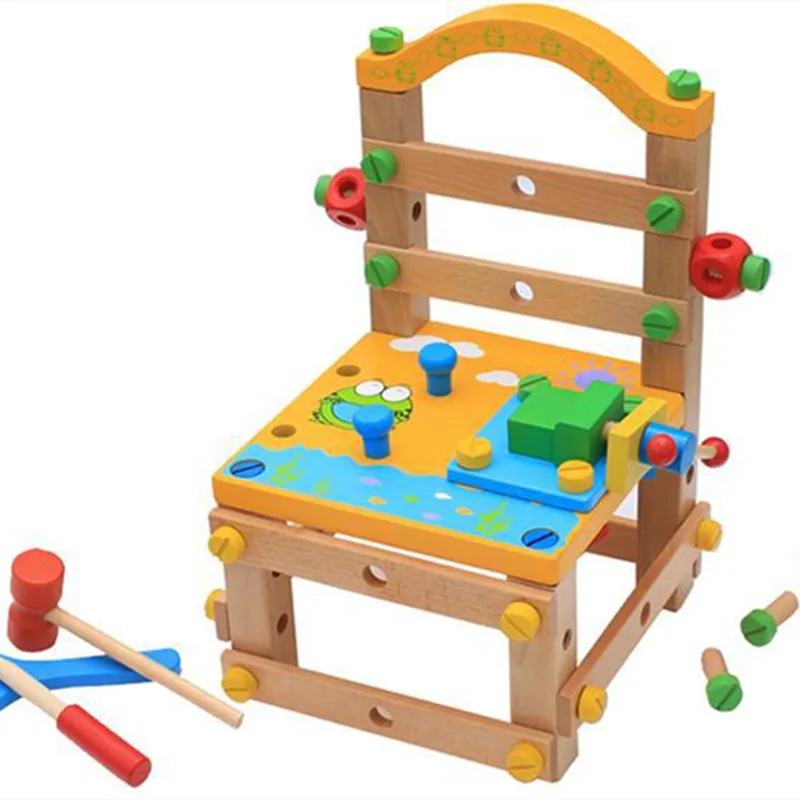 

Multifunction Screw Nut Disassembling Combined Toy Building Blocks DIY Chair Model Assembled Toys Children Kids Educational Gift