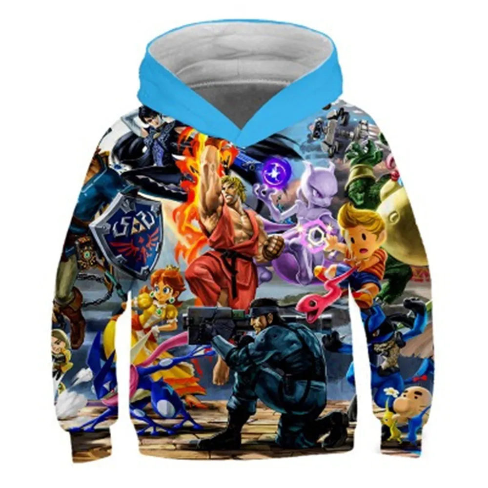 Косплей 3D супер разбивать Брос. Детская толстовка с капюшоном и длинным