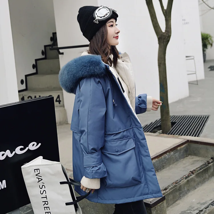 90% белые пуховики на утином пуху 2019 зимняя куртка для девочек плотное короткое