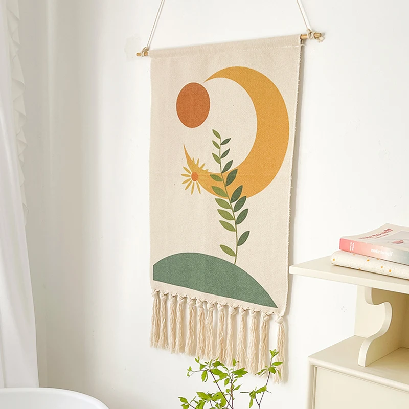 handmade tapestry home decor macrame wall hanging tapestry cotton tassel woven hotel bohemian art background cloth tapestry free global shipping