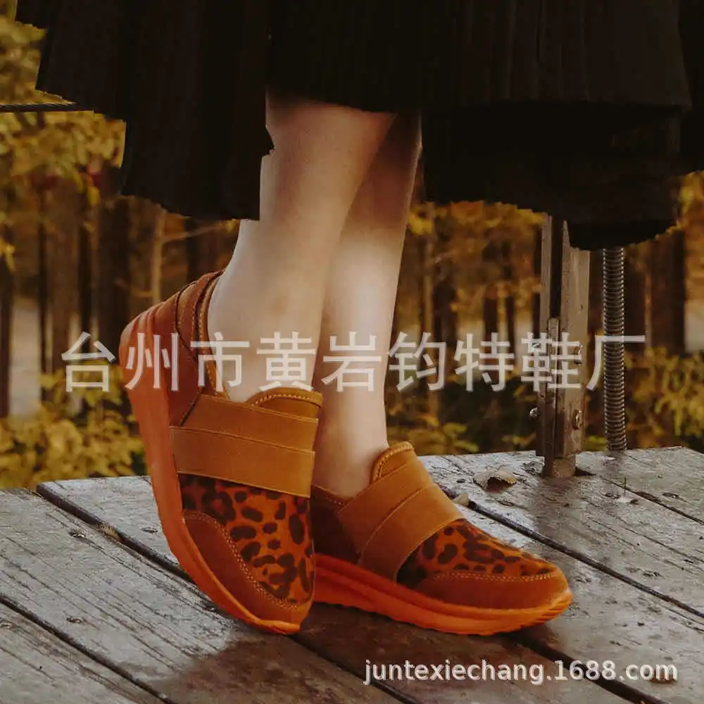 

Женские кроссовки с леопардовым принтом, кроссовки на танкетке, повседневная обувь на платформе, размер 43, для весны и осени, 2020