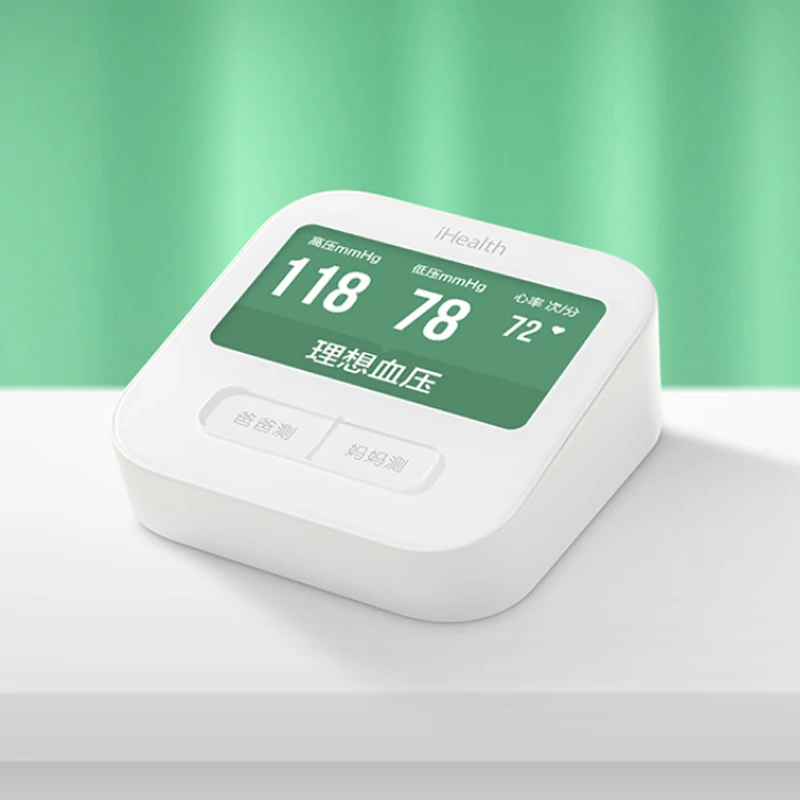 White Original Xiaomi iHealth Smart Blood Pressure Monitor Bluetooth 4.0 WiFi Control Digital Arm Sphygmomanometer 4.3inch Screen - Цвет: White