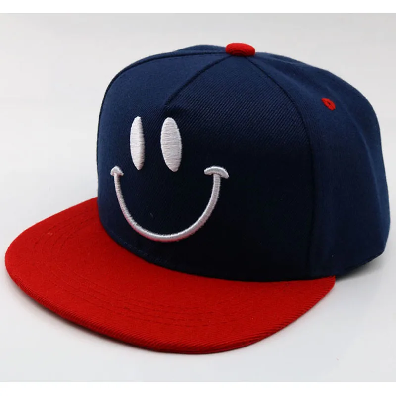 

Hip Hop Children's Hat Smiley Face Cartoon Child Baseball Cap Embroidery Colorblock Hats Spring Summer Visor Caps For Girl Boy