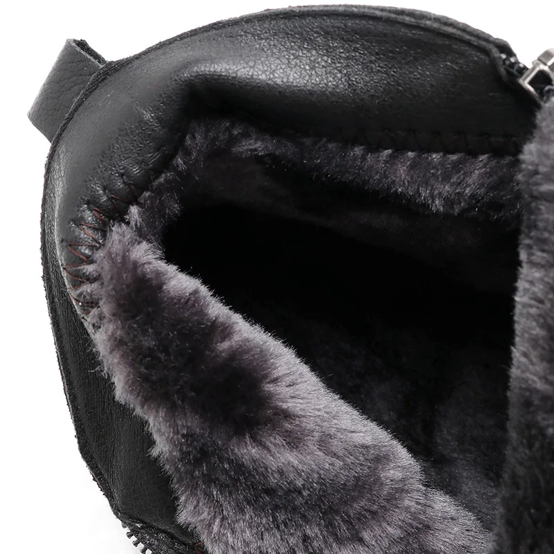 Женские зимние ботинки теплые короткие водонепроницаемые ботильоны с мехом и