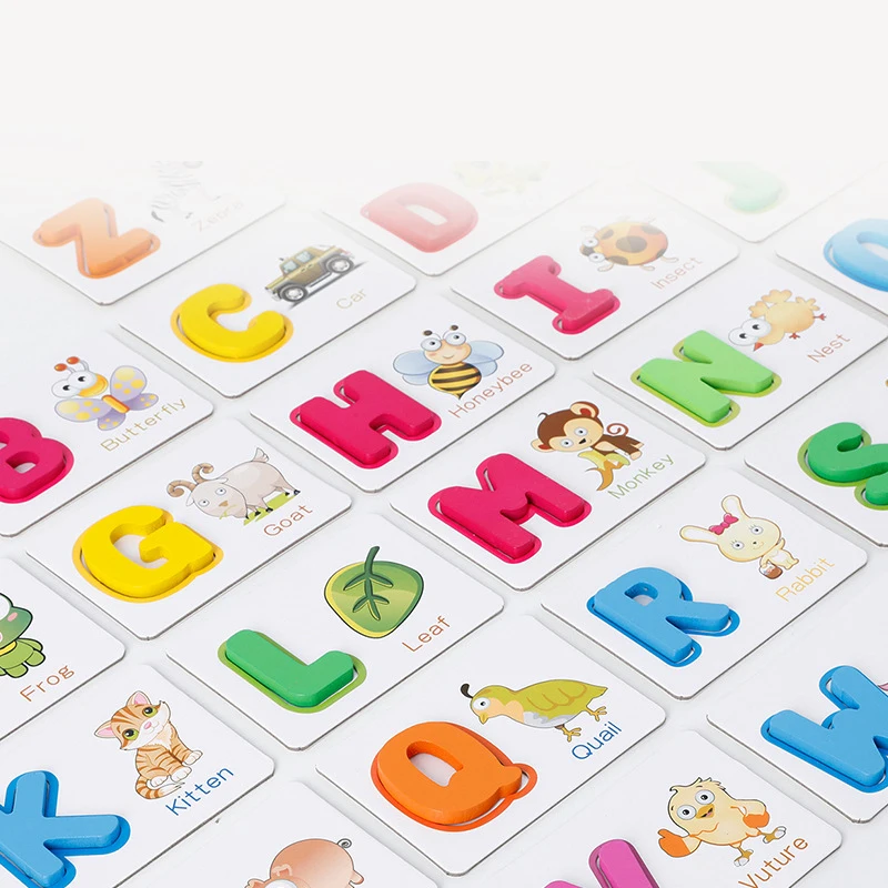Английская ABC алфавит слово знания о животных карточная игрушка детская
