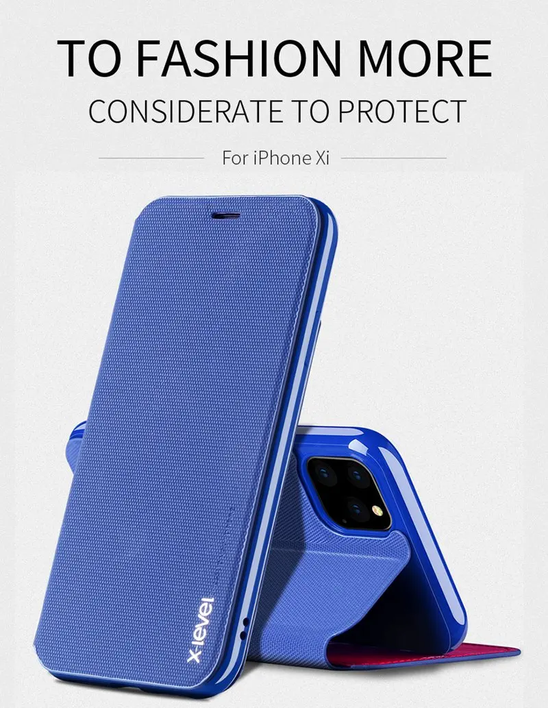 X-Level держатель карты кожаные флип-Чехлы для iPhone11 Pro XS Max XR X 8 8 6 6S 7 Plus ультра тонкий бизнес-Чехол-оболочка