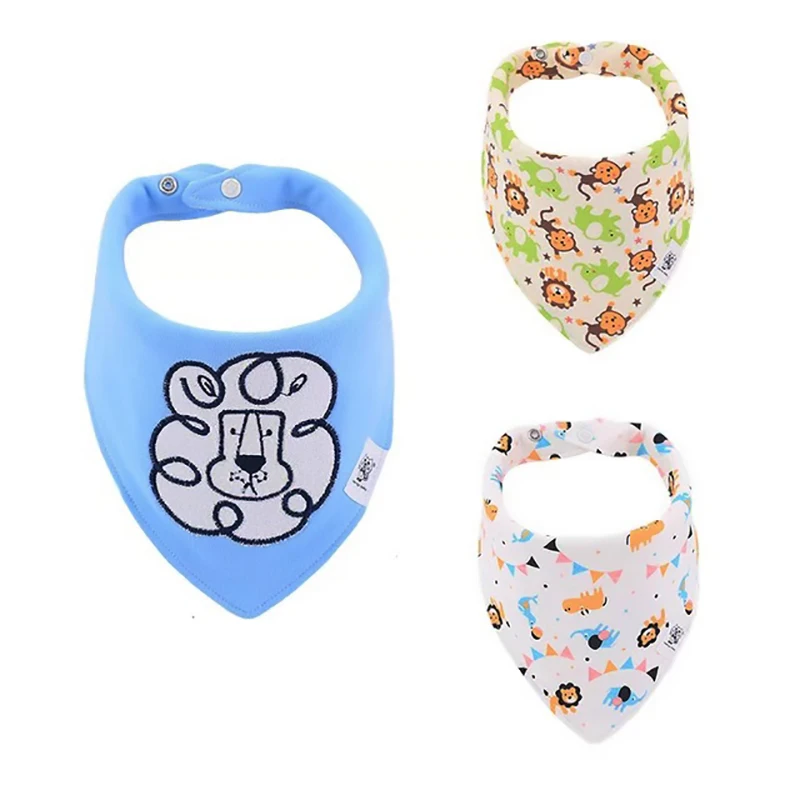qksj002-9 3-Pack/lot Baby Bibs 100%Cotton Waterproof Cute cartoon print embroidery Saliva Towel Newborn Toddler Infant Boys Girls Stuff - Цвет: qksj002-9