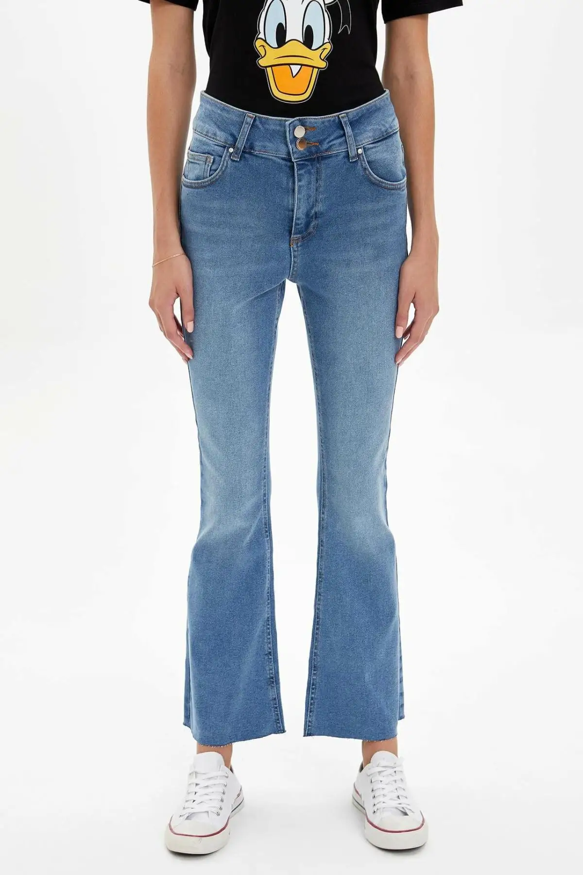 Дефакто женские Trousers L7890AZ19AUDeFacto модные свободные джинсовые брюки повседневные