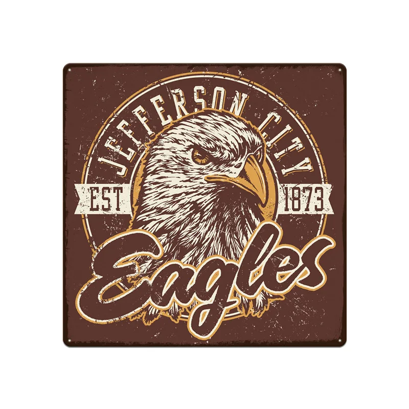

America Flag Fierce Eagle Metal Shabby Poster Square Tin Sign Room Wall Hanging Plate Wall Poster Bar Club Pub Home Garage Decor