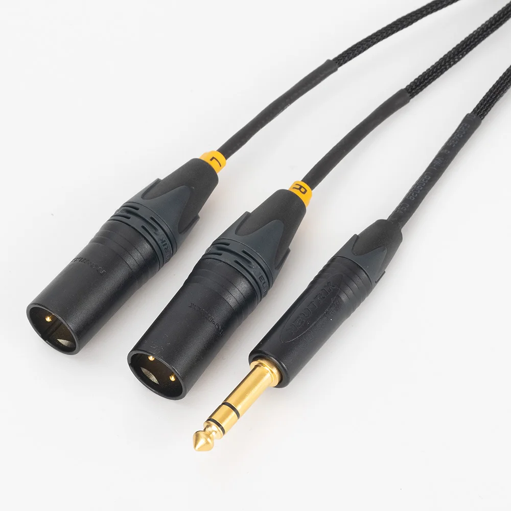 

HIFI 3pin 2 XLR male to 6.35mm 1/4'' TRS Male Plug Stereo Audio Cable Adapter Using mogami 2944 neutrik plug