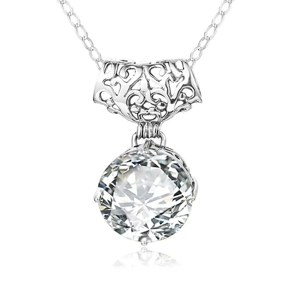 

Кулон женский из серебра 925 пробы, с круглым цирконием