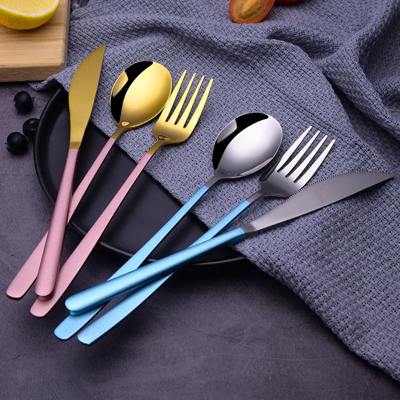 Столовая посуда 304 столовые приборы из нержавеющей стали нож для стейка вилка