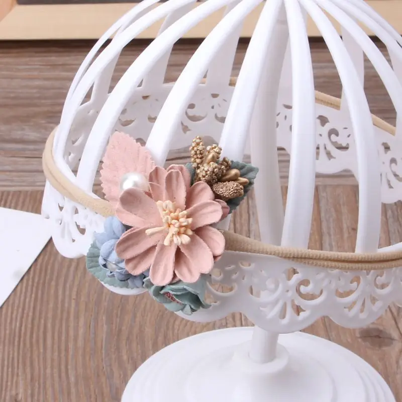 Lovely Baby Headband Fake Flower Nylon Hair Bands For Kids Artificial Floral Elastic Head Headwear | Детская одежда и обувь