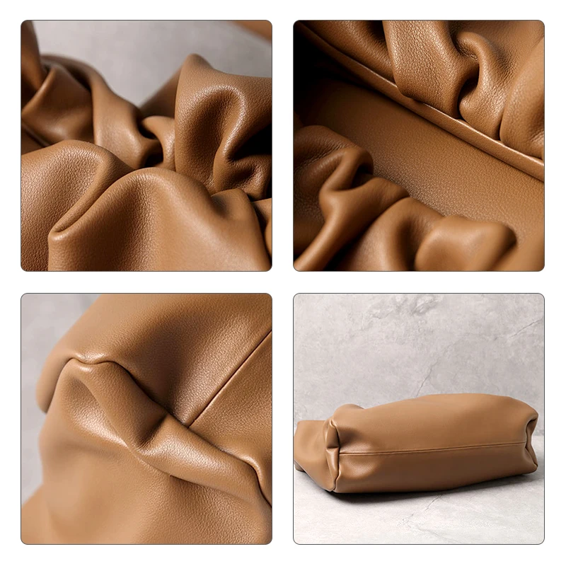 

Soft Hobos Real Leather Handbags Women 2020 Cowhide Leather Shoulder Bag Female Large Capacity Casual Clutch Purse Bag Fashion