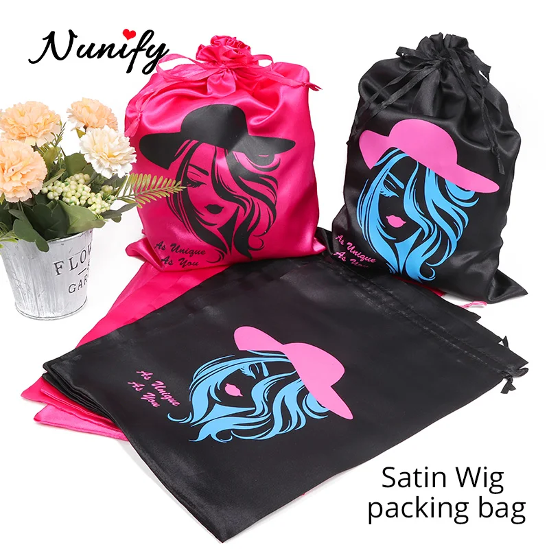 Nunify атласный мешок для волос лента на шнурке товары класса люкс шелковая