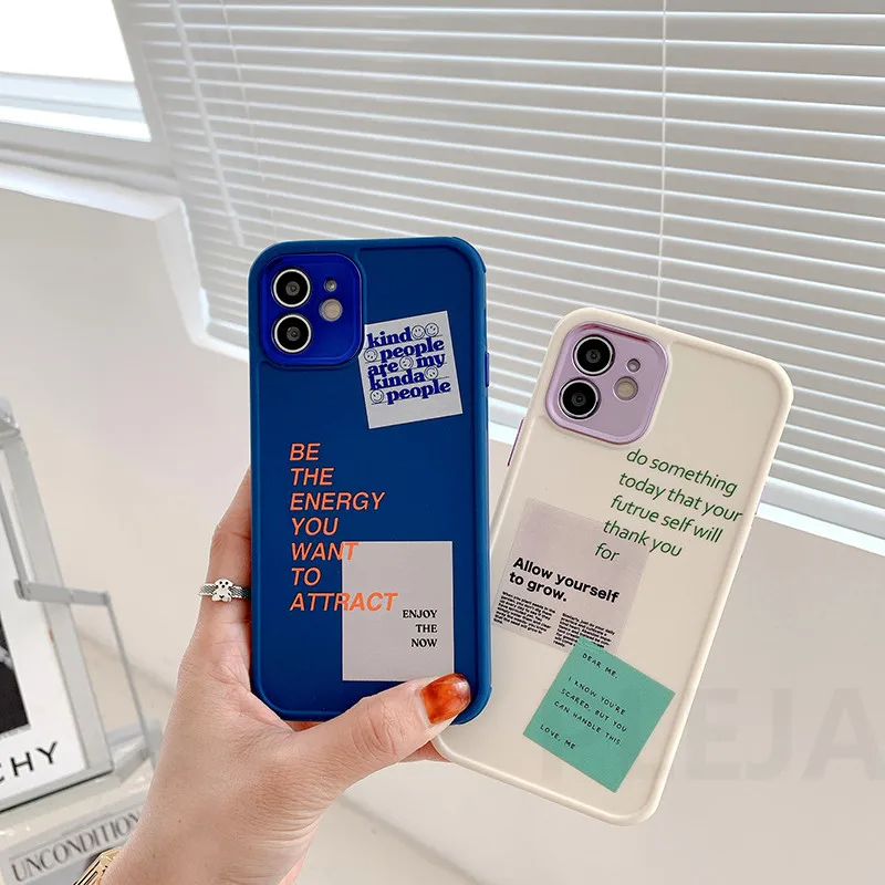 

Fashion Letters Label Couple Phone Case For iPhone 12 mini 11 Pro Max 7 8 Plus SE 2020 X XR XS Max Plating Cute Soft Cover Shell