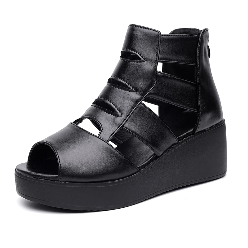 

Clogs With Heel High Heeled Sandals Woman 2021 Espadrilles Platform Female Shoe Open Toe Breathable Large Size Med Thick High-he