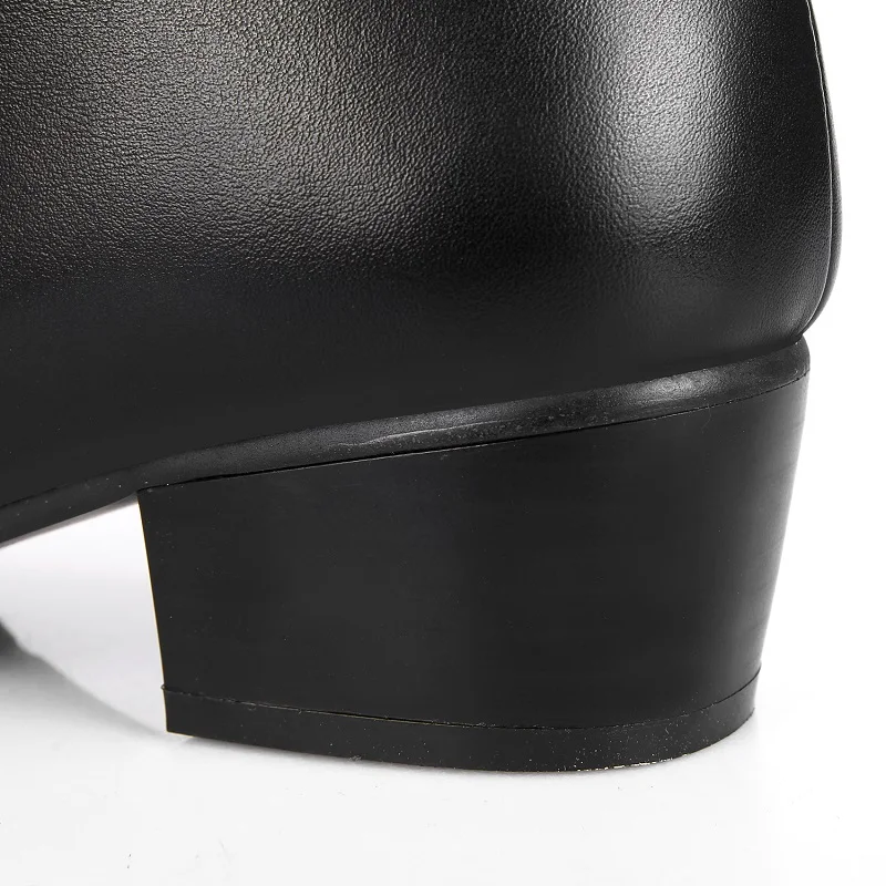 Женские зимние сапоги до колена на низком каблуке из натуральной кожи|knee high boots|knee