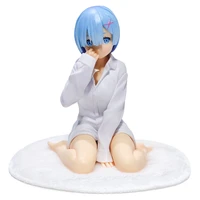14cm anime scale painted figure re life in a different world from zero white shirt kneeling version rem action pvc figure toy