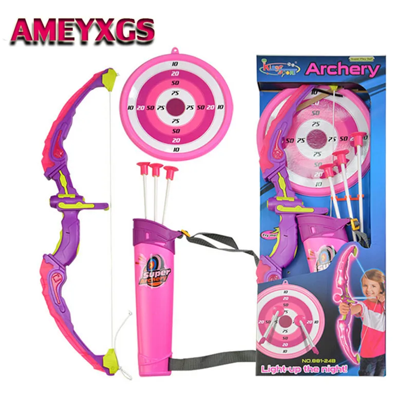 1Set Bow Toy Arrow Set Kids With 3 Suction Arrows Shooting Game Gift Park Fun Toxophily Children Practice Archery |