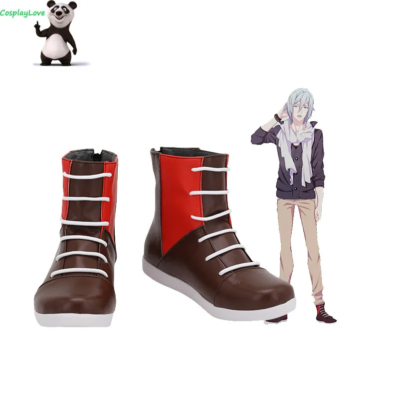 

Cosplay Love Idolish 7 Осака Sogo коричневые красные туфли для косплея длинные кожаные сапоги ручной работы на Хэллоуин