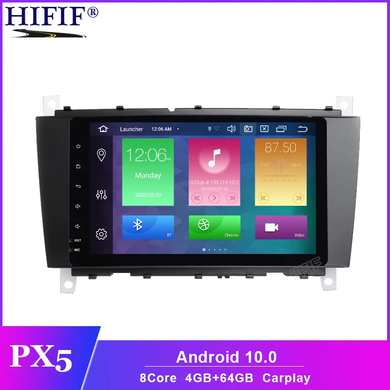 Автомобильный DVD плеер PX5 проигрыватель на Android 10 четыре ядра IPS 8 дюймов GPS для Mercedes