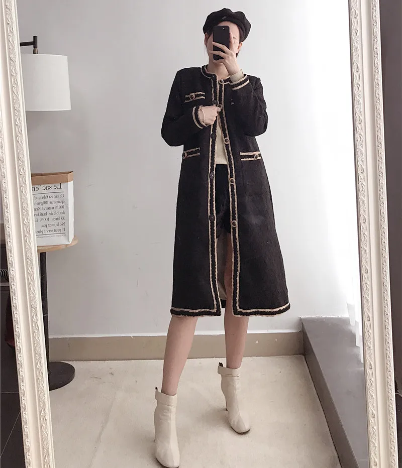 Осень 2019 женское элегантное твидовое пальто | Женская одежда