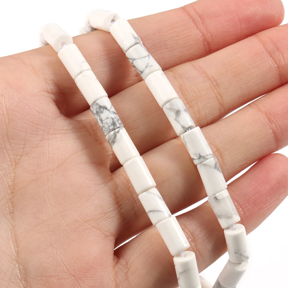Натуральная туба в форме колонны кристалл Howlite Jaspers Agates матовые бусы из камня для
