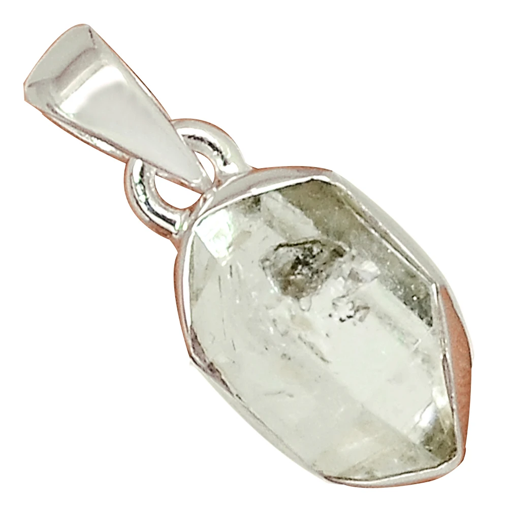 

Genuine Herkimer Diamond Pendant 925 Sterling Silver, Women Hand Made Fine Jewelry Gift