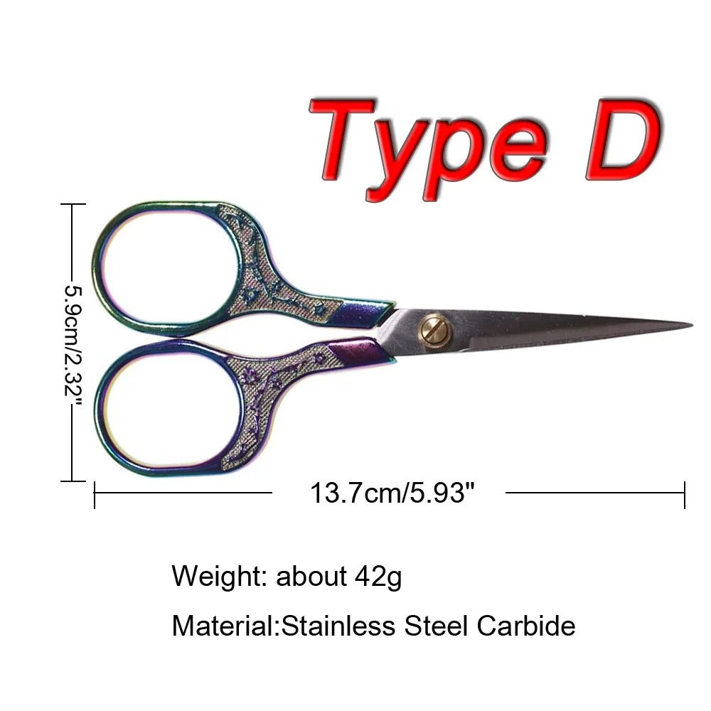 Vampfly 1PCS Stainless Steel Carbide  Scissors Fly Fishing Tying Tool Feather Hair Synthetic Fibre Cutter