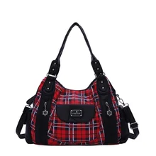 Angelkiss Fashion Women Hand Bag Designers Luxury Handbags Women Plaid Shoulder Bags Female Top-handle Bags Large Purse Hobos