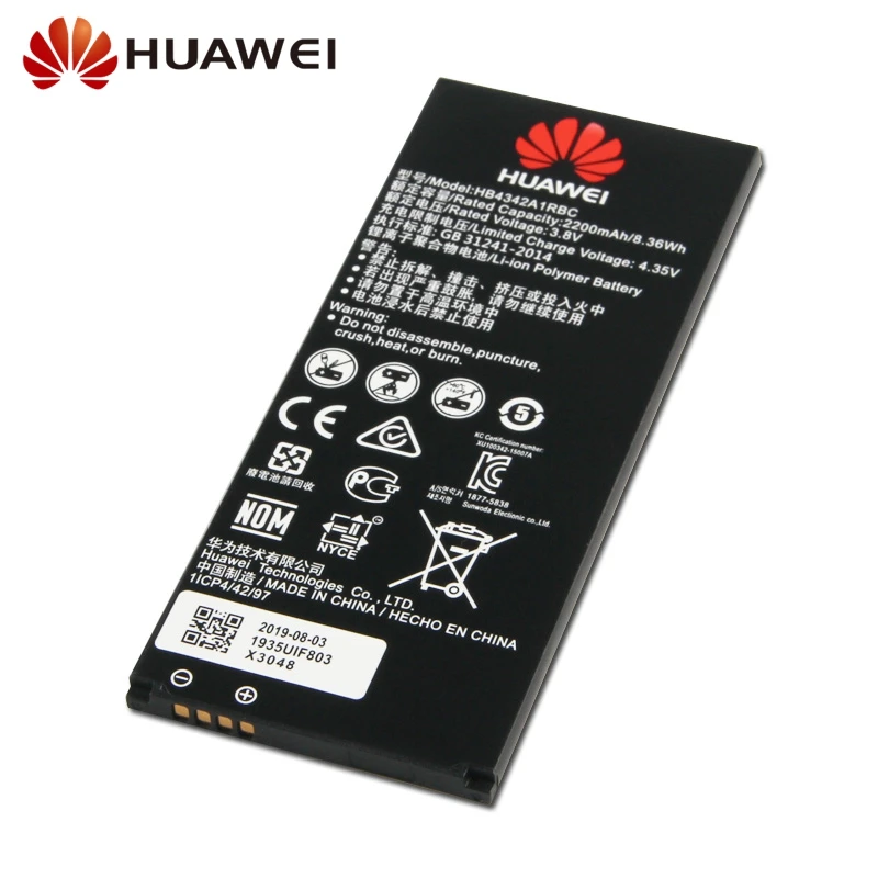 Оригинальная сменная батарея для huawei Y5II Y5 II Ascend 5+ Y6 Honor 4A SCL-TL00 Honor 5A LYO-L21 HB4342A1RBC из натуральной 2200 мАч