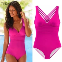 vintage one piece swimsuits women plus size swimwear 2020 push up bathing suit tummy control monokini beachwear swim suits s xxl