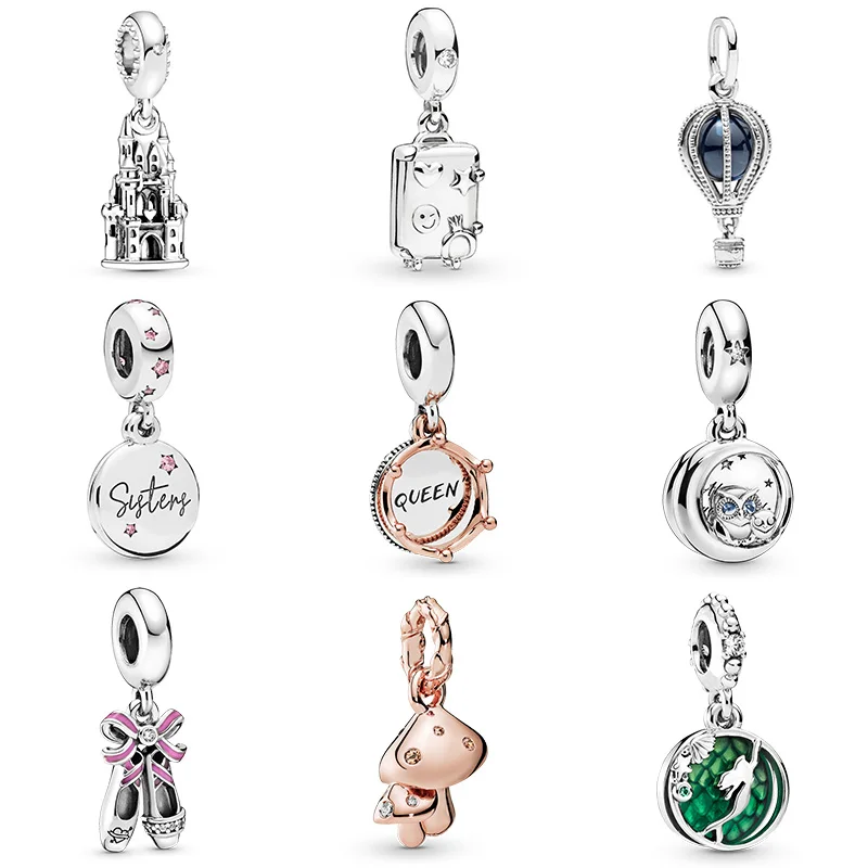 

925 Sterling Silver Pendant Ballet Shoes Mushroom Crystal For Original Pandora Charms Women Bracelets & Bangles Jewelry