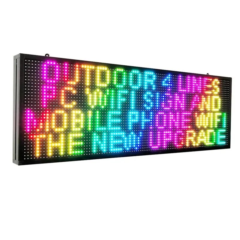 WI FI программируемый светодиодный знак полноцветный 39 &quotX14&quot P10 открытый SMD