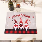 Рождественские коврики с изображением лесных людей, коврики для обеденного стола, Безликие коврики с теплоизоляцией для пожилых людей, Безликие коврики с дисками