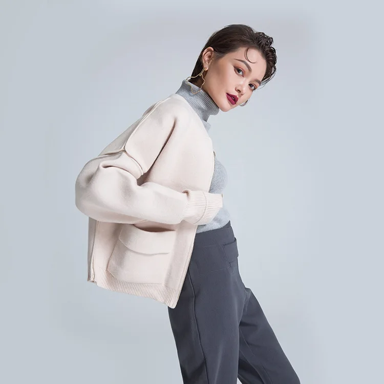 Осень/Зима 2018 Новинка модный свитер с V образным вырезом пальто бейсбольное