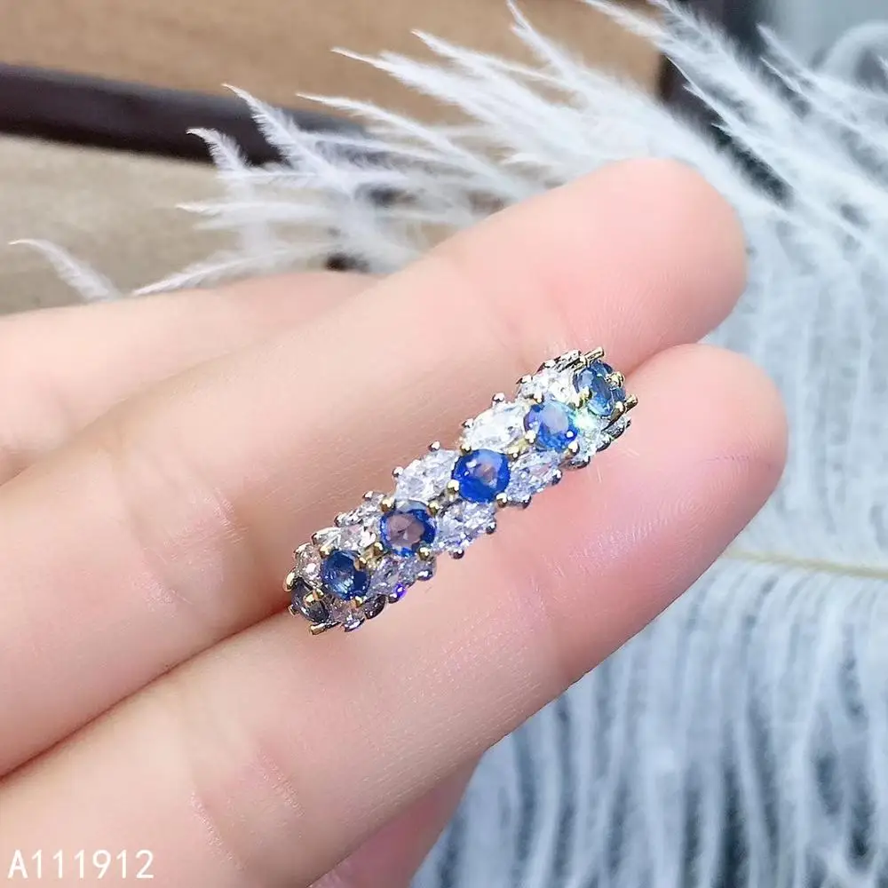 Женское регулируемое кольцо KJJEAXCMY ювелирное изделие из натурального сапфира