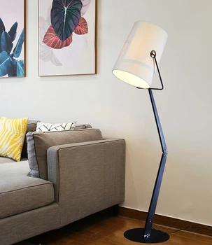 Italian Fabric Floor Lamp Iron Long Arm Floor light Living Room Dining Room Bedroom Furniture LED Suspension Lamps FA007