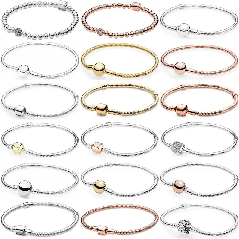 

Pulsera Pandora Plata De Ley 925 Ladies Original Charm DIY Bracelet Bead Charm Keychain Jewelry Wholesale Pulseras Luxury