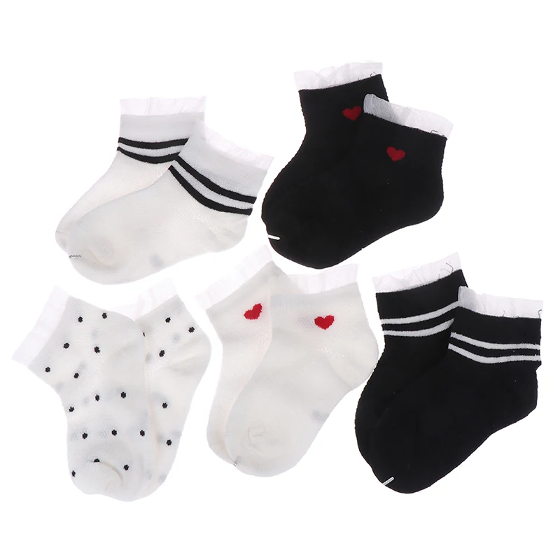 

Cute lace flower mesh baby spring summer socks cotton baby socks anti slip socks