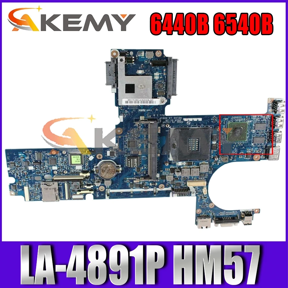 

593841-001 593841-601 For HP Probook 6440B 6540B Laptop motherboard LA-4891P HM57 216-0749001 DDR3 Mainboard