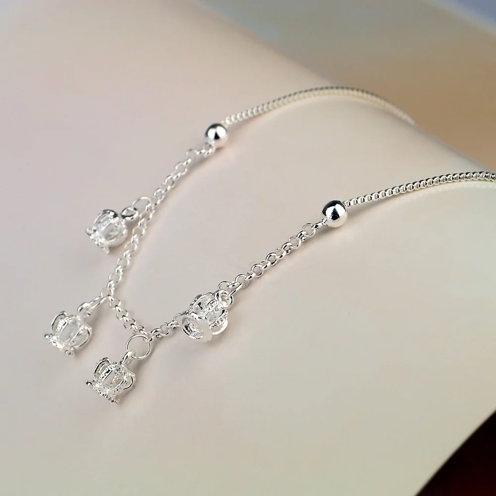 Женский браслет на ногу из серебра 925 пробы | Украшения и аксессуары