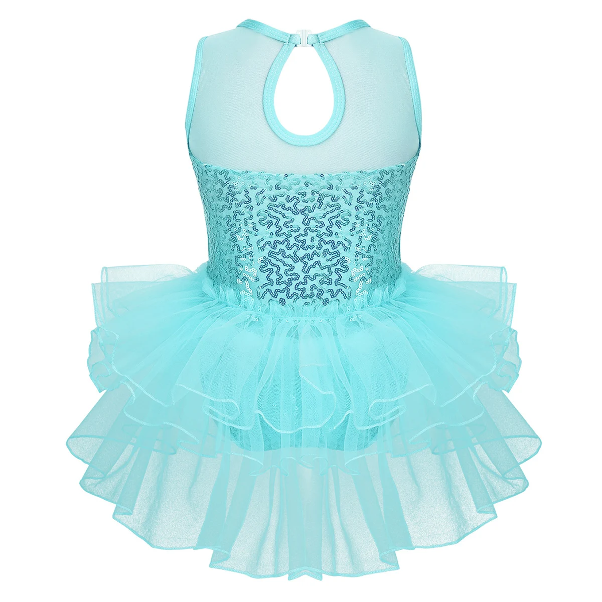 Шифоновая Детская Одежда для танцев плиссированное Сетчатое гимнастическое