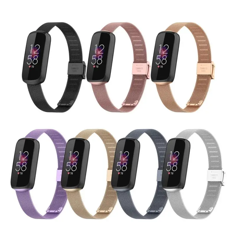 

Металлические ремешки из нержавеющей стали для умных часов Fitbit Luxe, сменный сетчатый ремешок для смарт-часов Fitbit Luxe