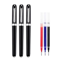 gel pen 0 7mm high capacity blackbluered ink pen roller ball pen for business office school student writing 3pens3refills